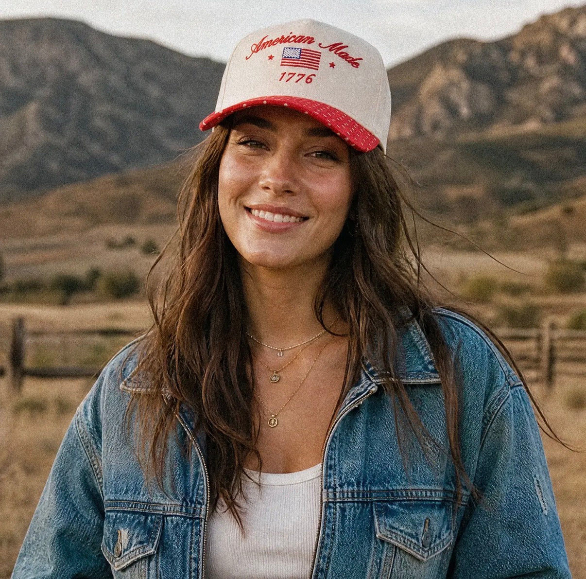 American Made Polka Dot Embroidered Trucker Hat