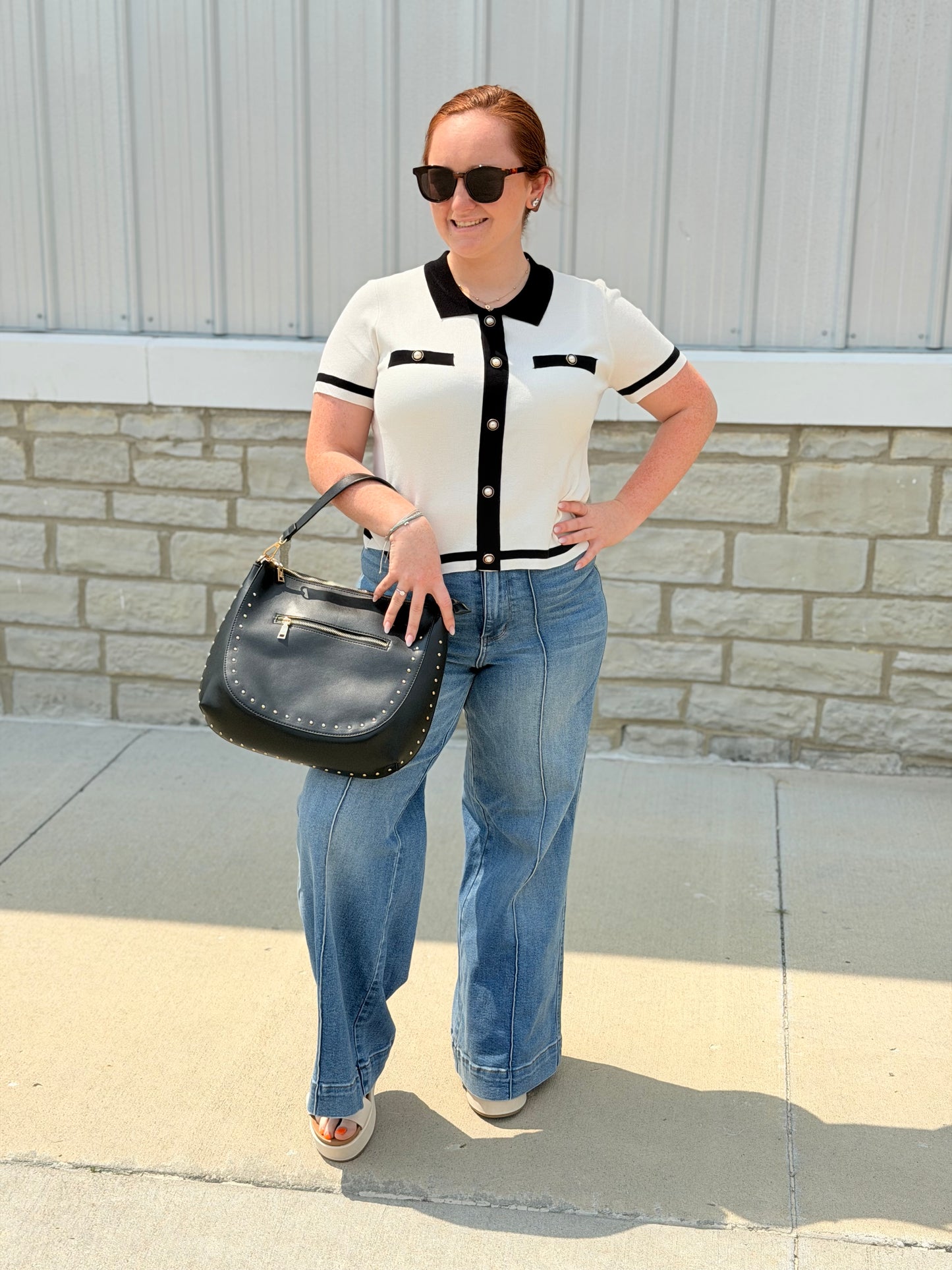 Coco Classic Knit Button Top