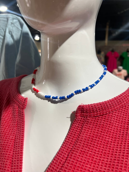 Patriotic Beaded Necklace