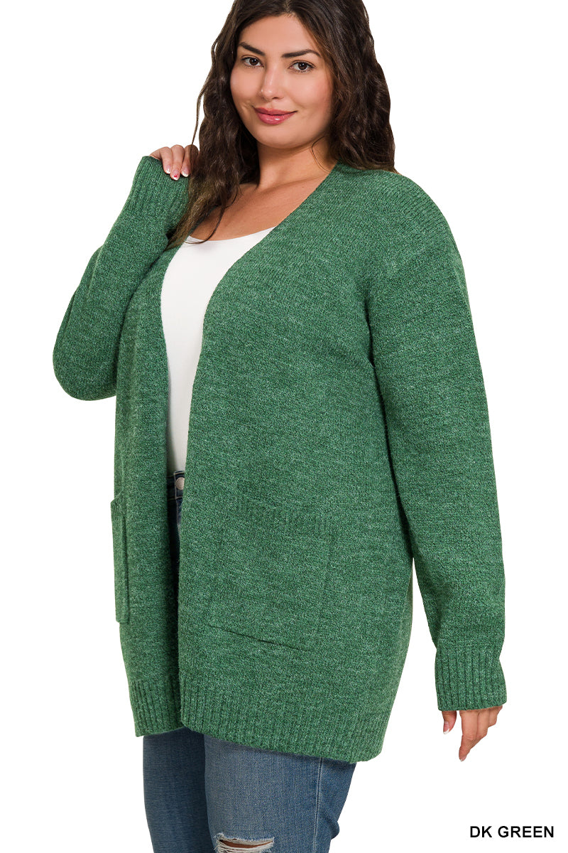 Dark Green Sweater Cardigan
