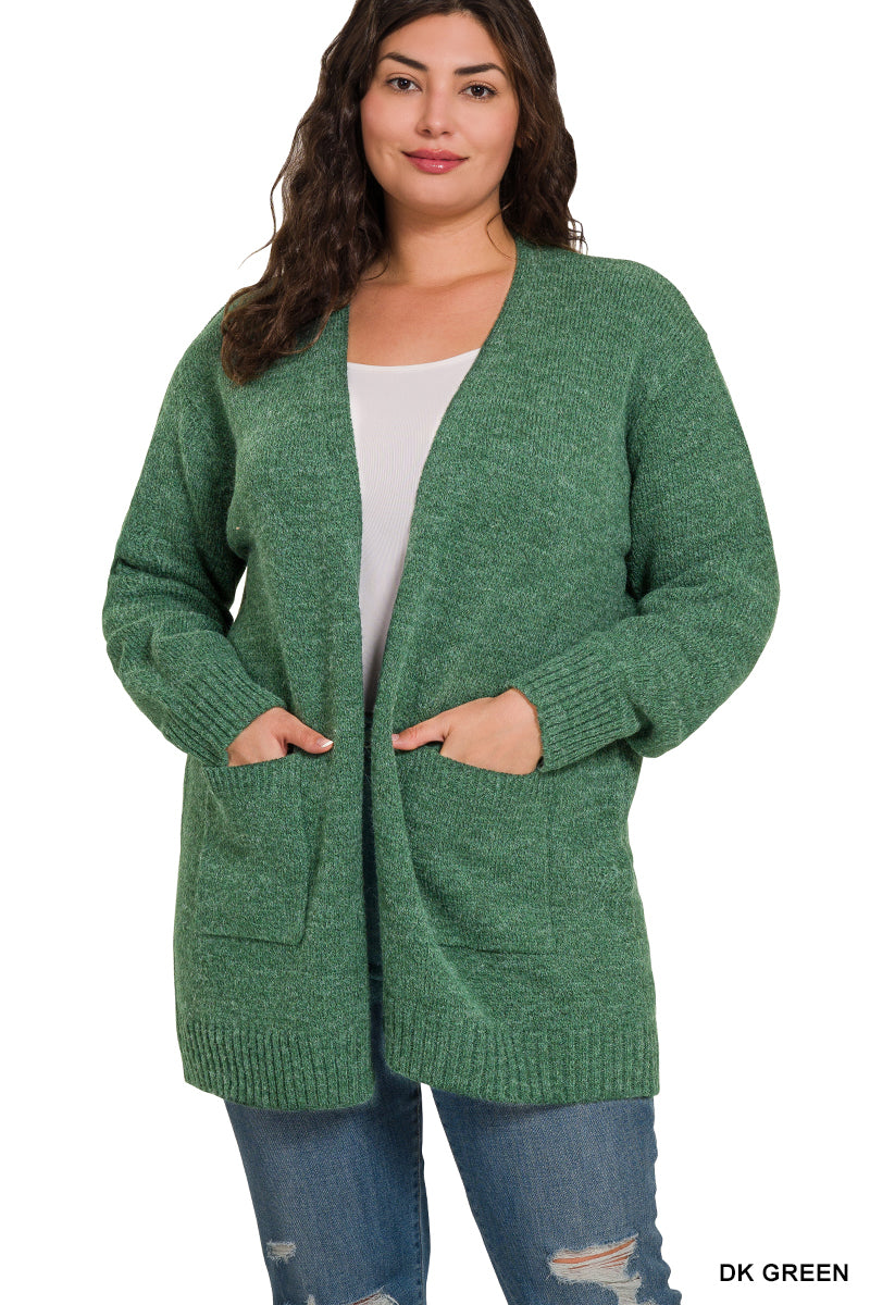 Dark Green Sweater Cardigan