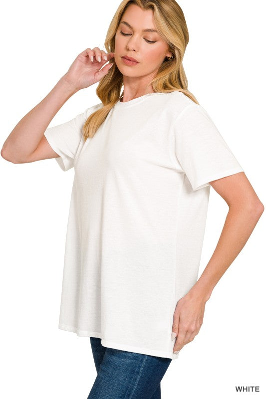 White Not So Basic Boyfriend Tee