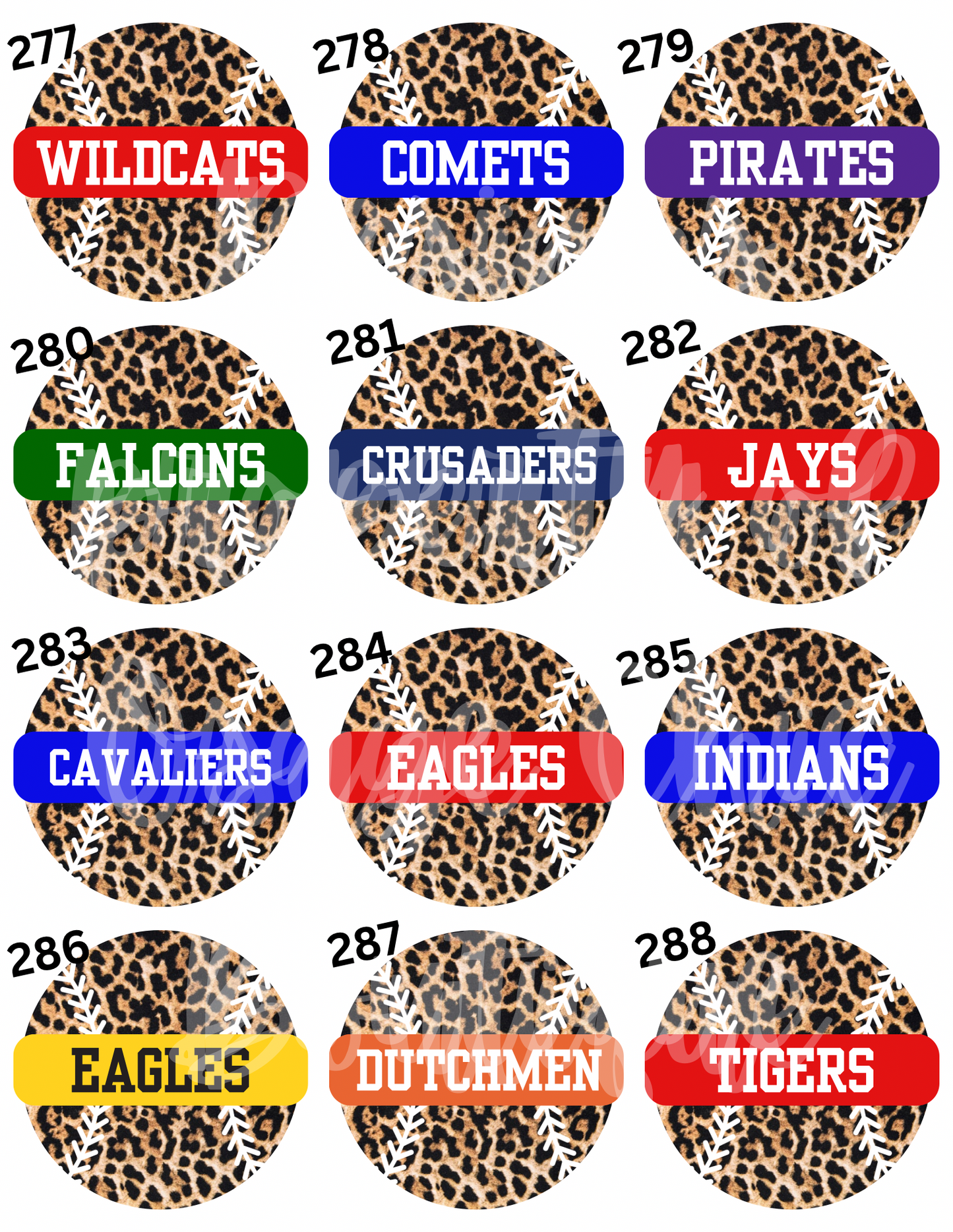 Cheetah Baseball / Softball Team 2.25” Button Pins