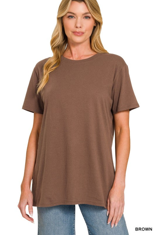 Brown Not So Basic Boyfriend Tee