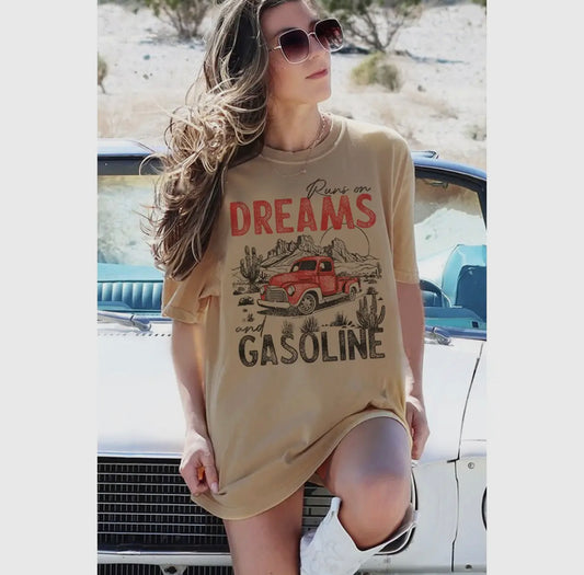 Dreams & Gasoline Premium Mineral Wash Graphic Tee