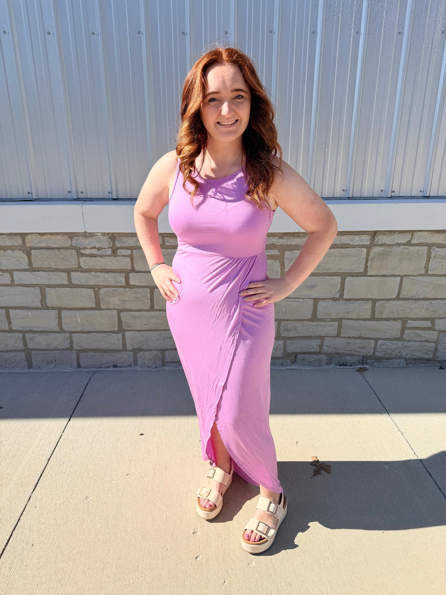 Orchid Tulip Hem Maxi Dress