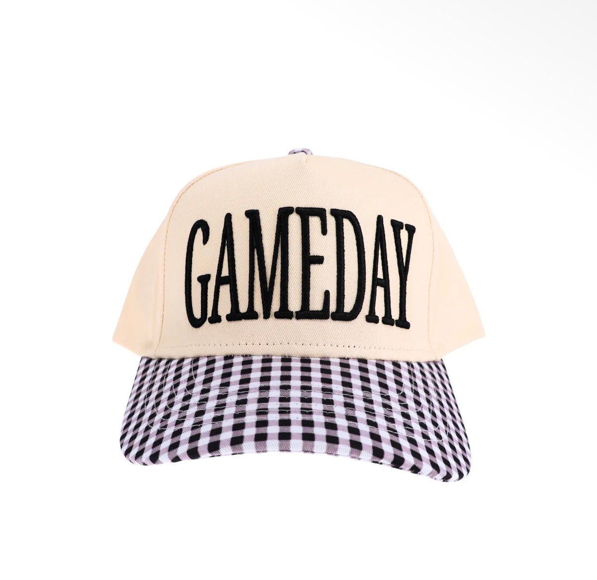 Black Gingham Game Day Trucker Hat