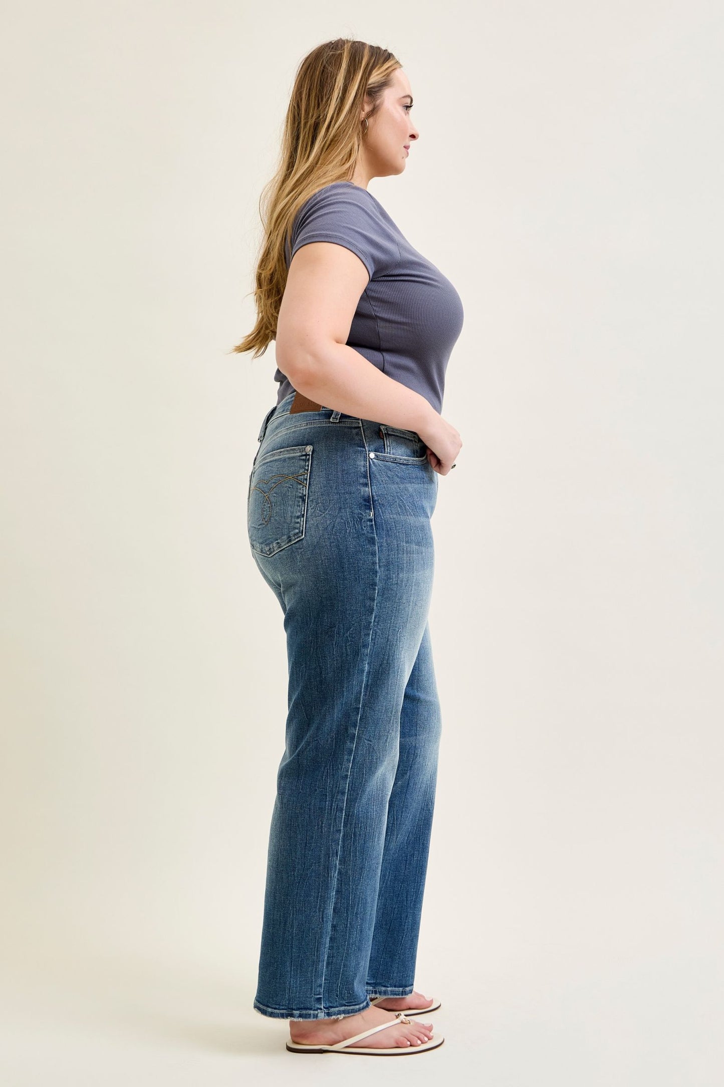 Judy Blue Stacey Mid Rise Straight Leg Jeans (JB 82719)