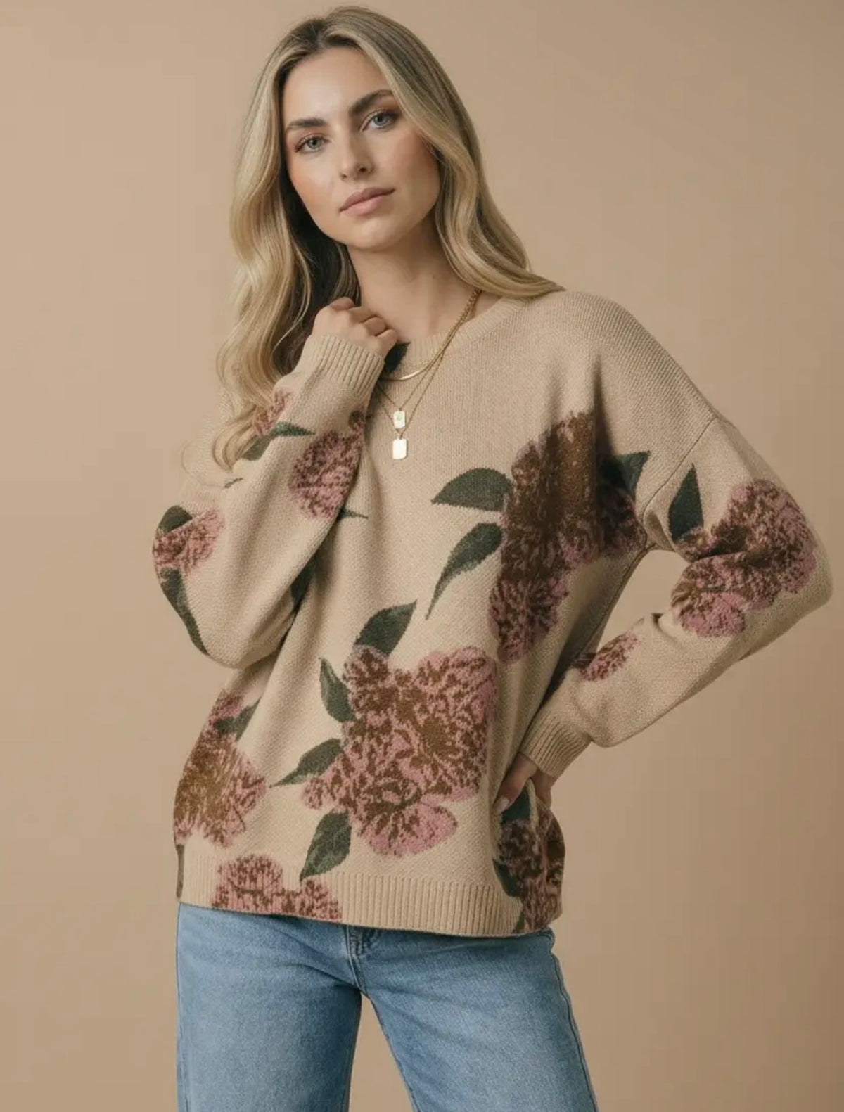 Floral Dreams Oversized Sweater