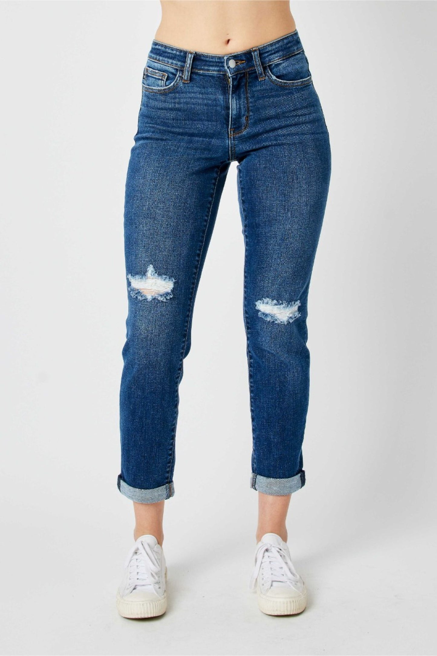 Judy Blue Caroline Mid-Rise Distressed Jeans (JB 82607)