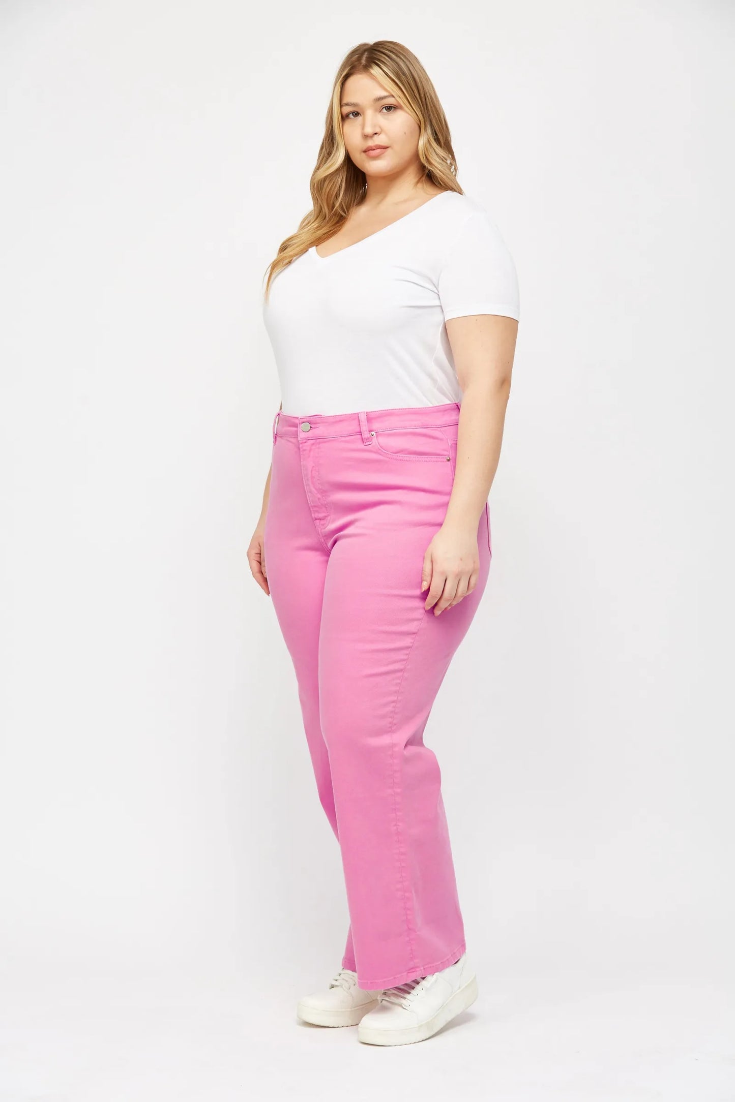 Brilliant Rose High Rise Wide Leg Jeans