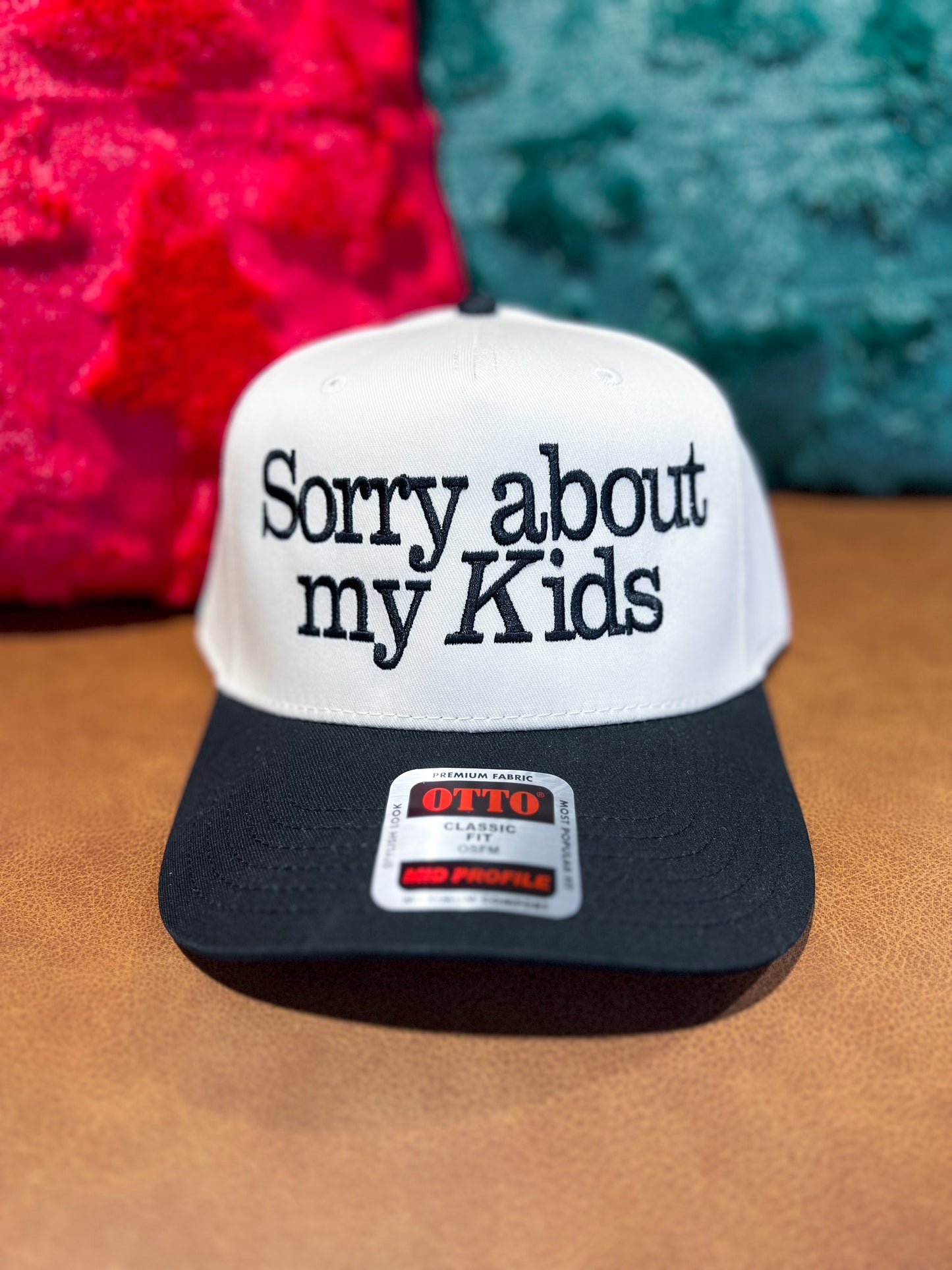 Sorry About My Kids Embroidered Trucker Hat