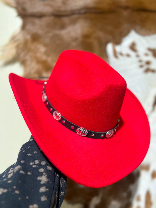 Red Felt Cowboy Hat