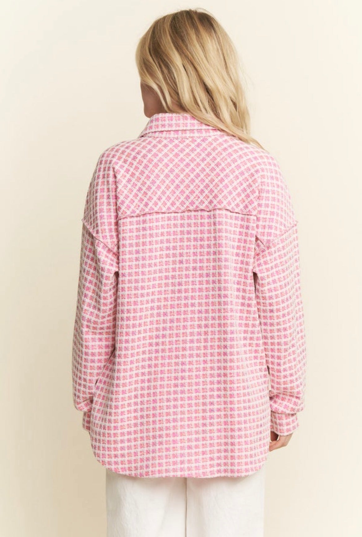 Pink Plaid Lightweight Shacket