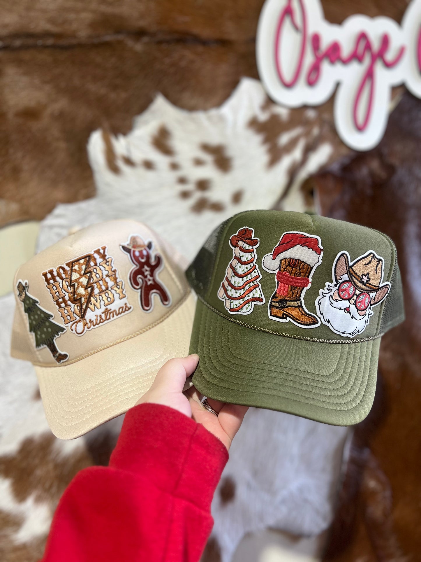 Western Christmas Trucker Hats