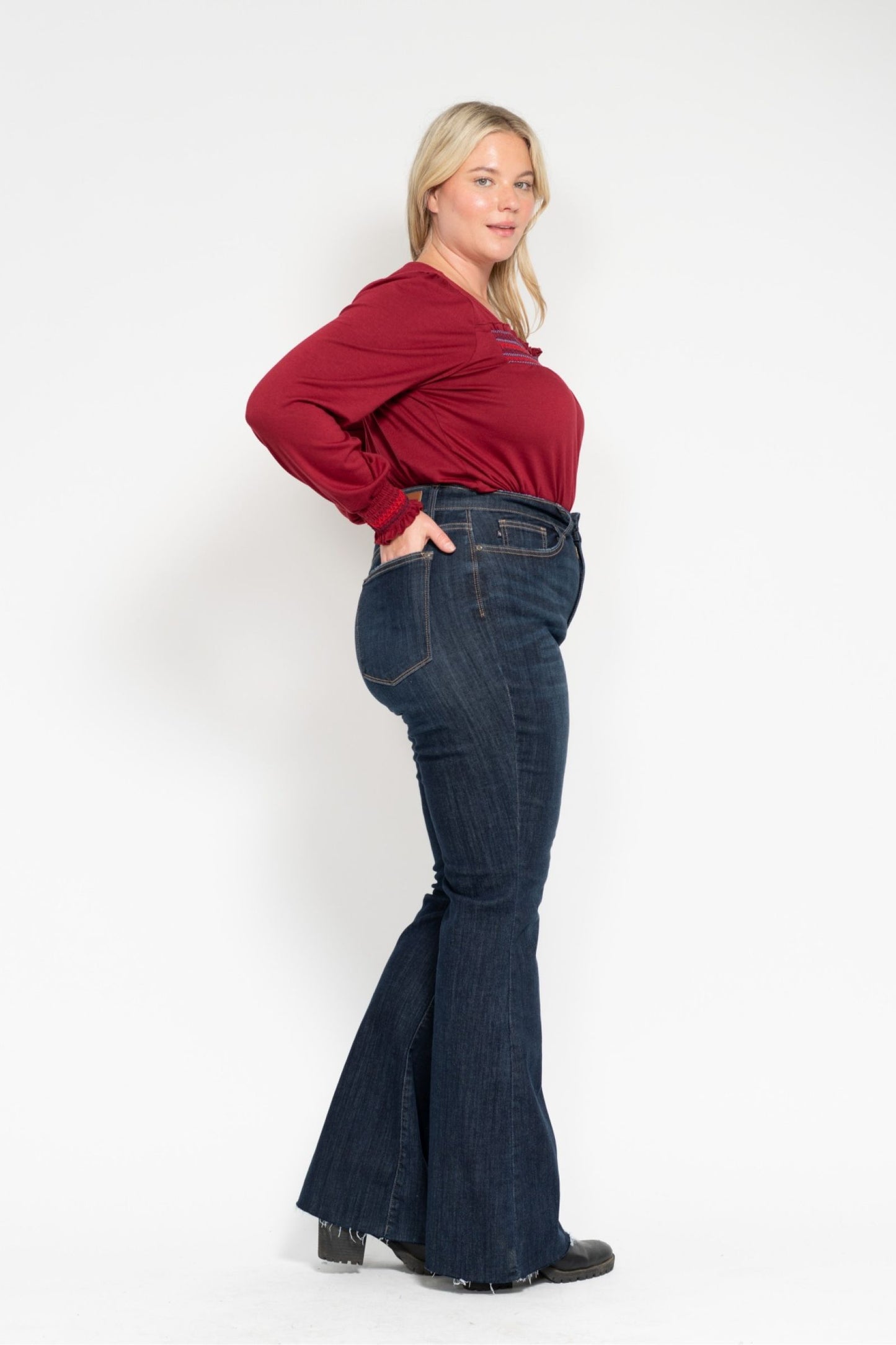 Judy Blue Giselle High Rise Dark Wash Tall Flare Jeans (JB 82343)