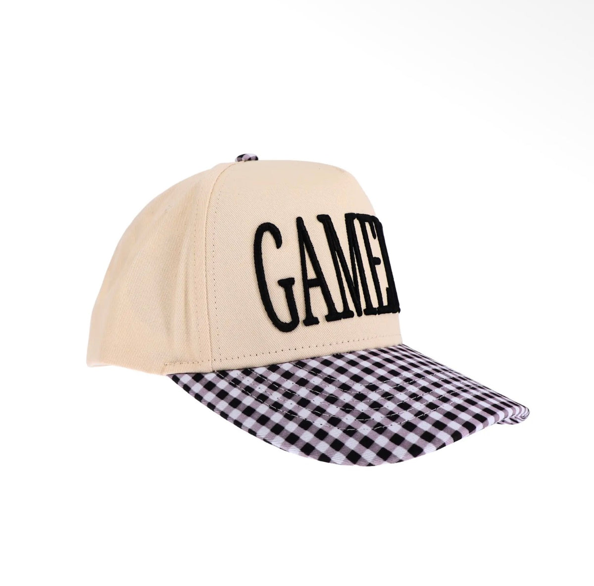 Black Gingham Game Day Trucker Hat