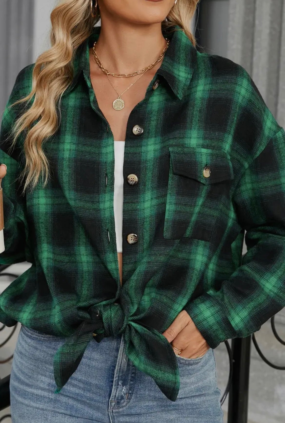 Emerald Plaid Shacket