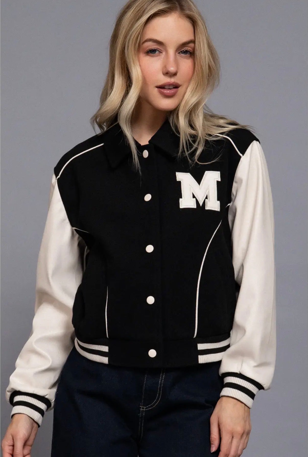 Black Varsity Letter Jacket