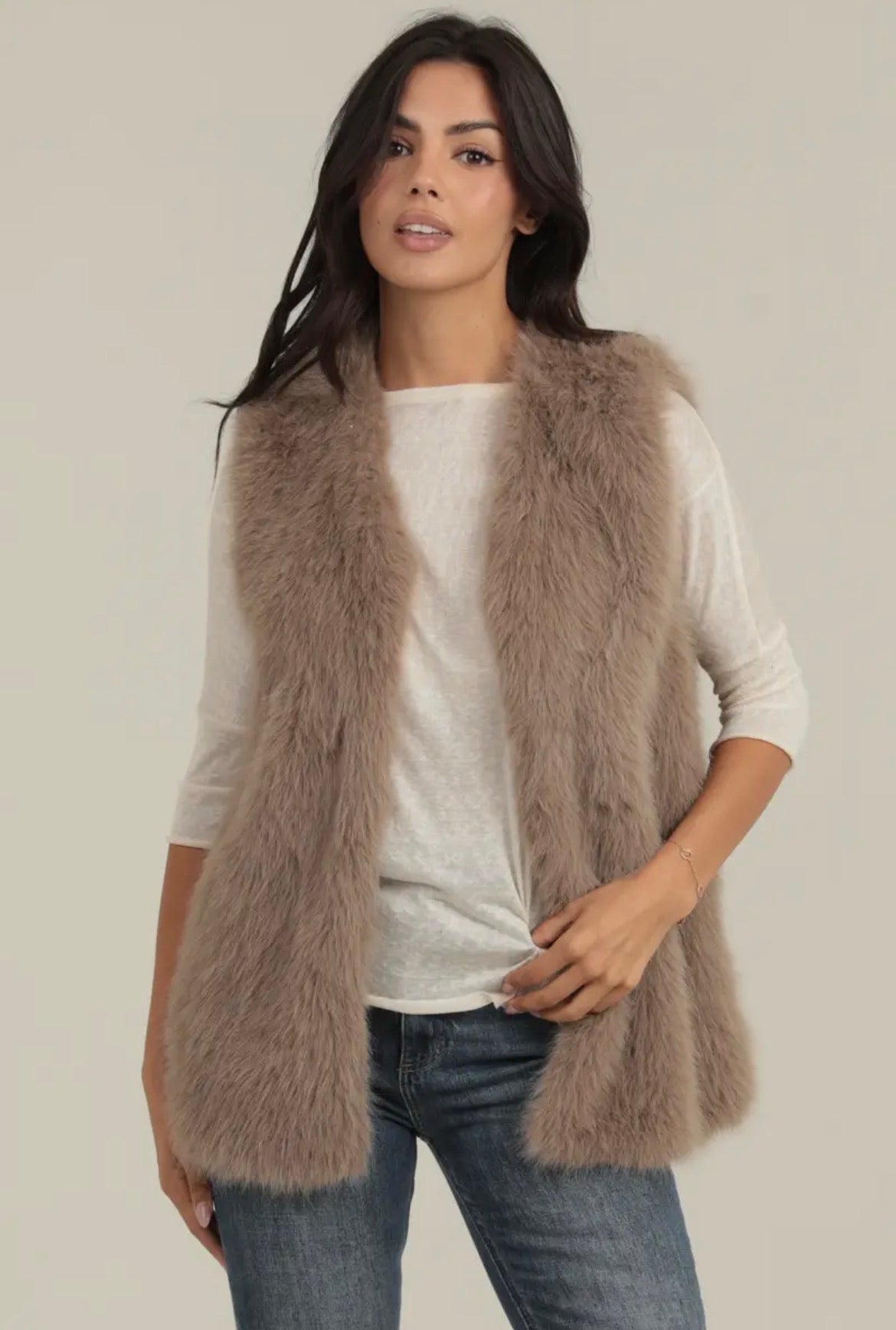 Mocha Faux Fur Vest
