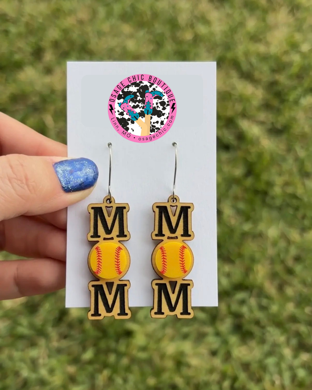 Softball Mom Dangle Earrings