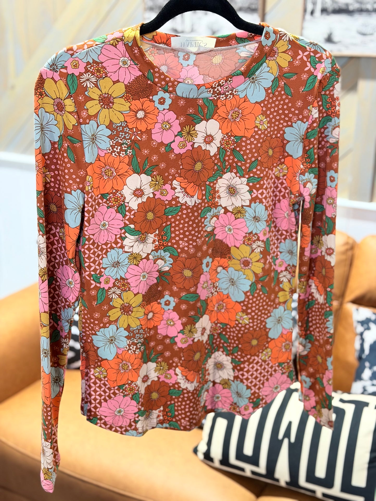 Spice Vintage Floral Long Sleeve Top