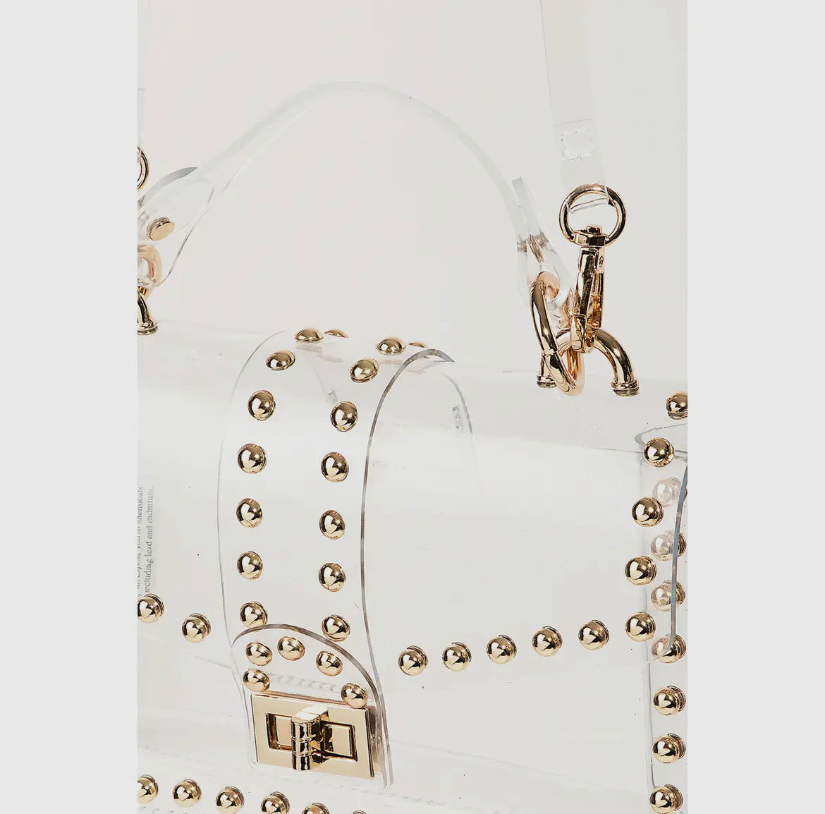 Gold Studded Clear Handbag