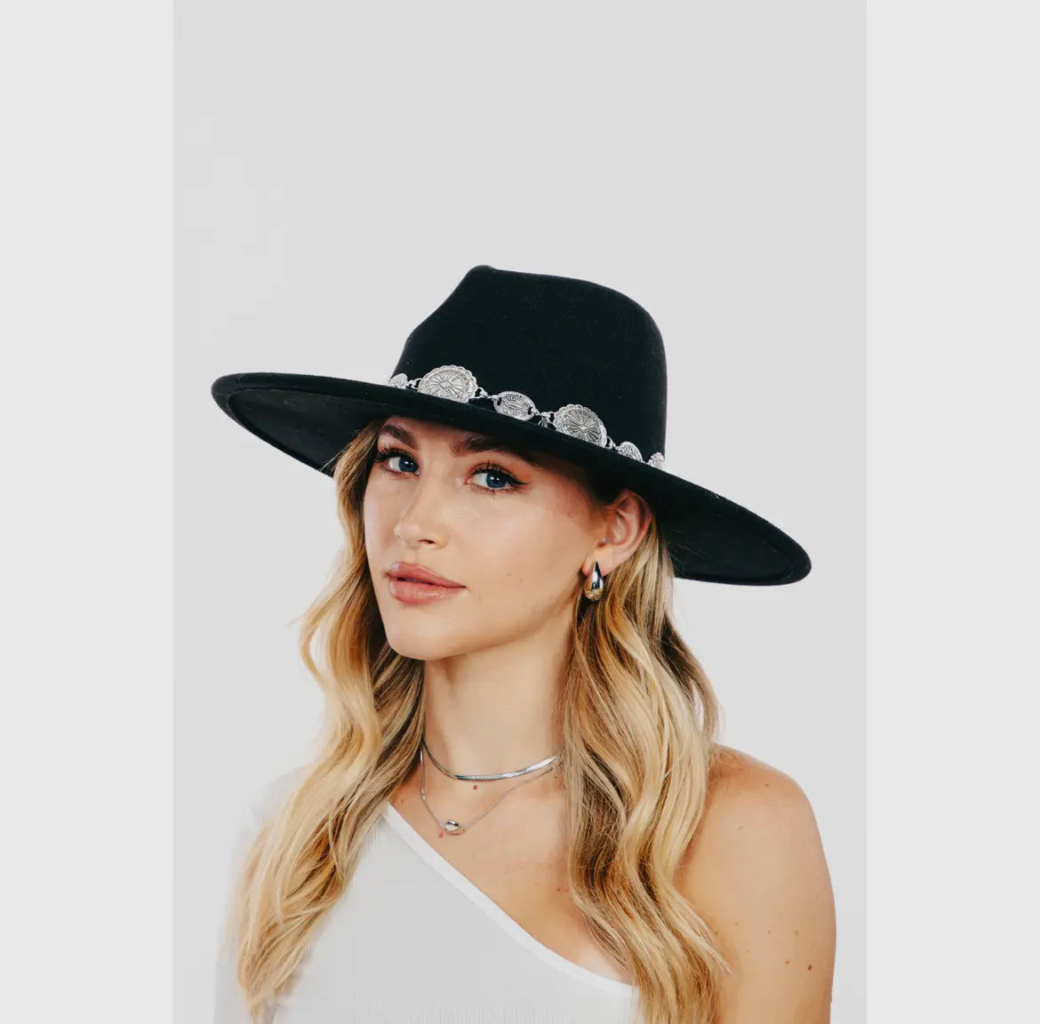 Black Concho Band Felt Hat