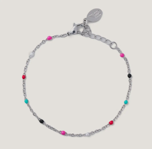 Silver Felix Colorful Beaded Bracelet