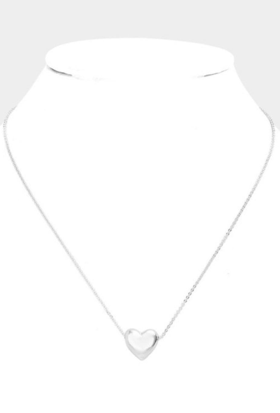 Silver Bubble Heart Necklace