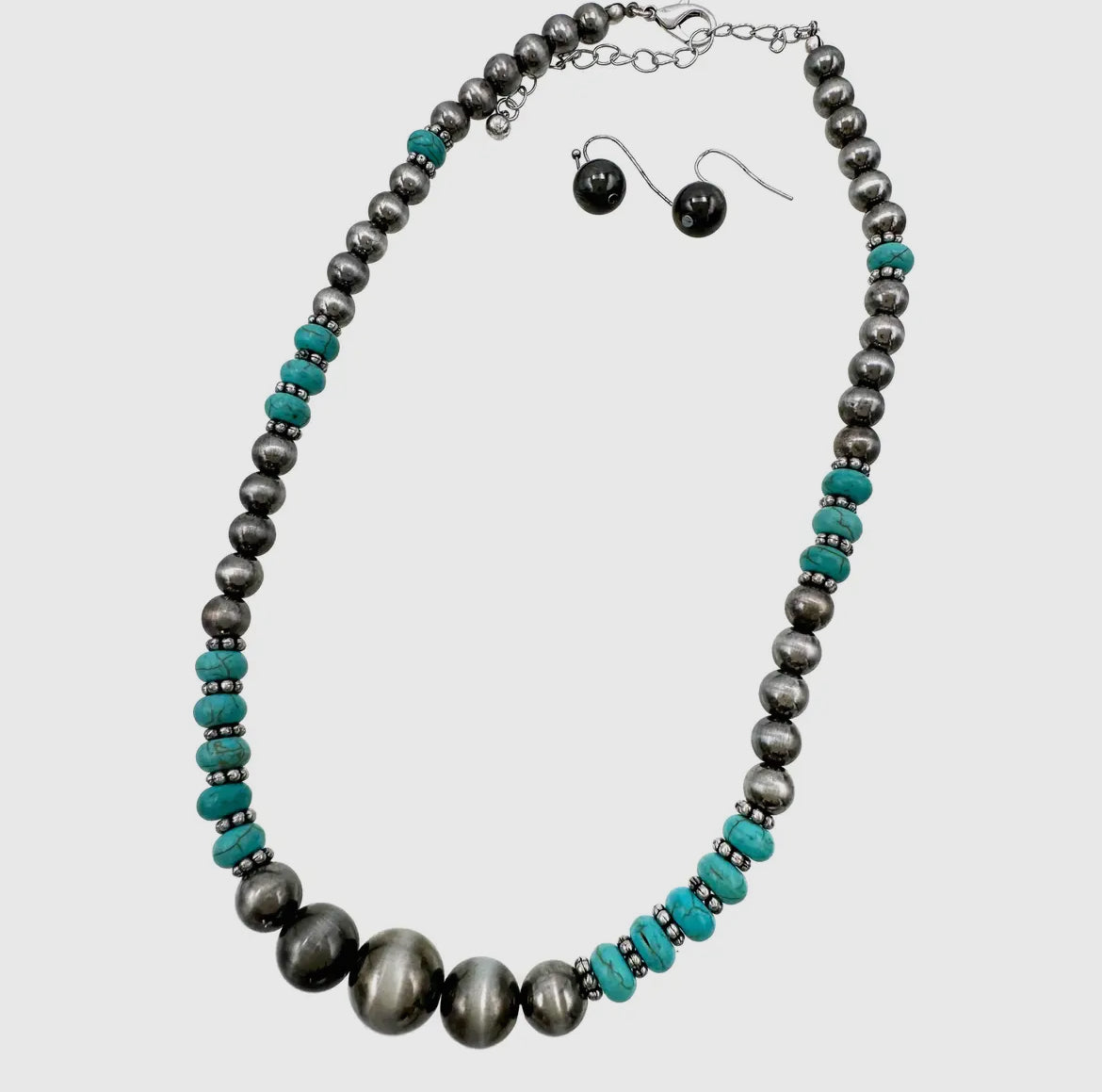 Desert Pearl + Turquoise Necklace & Earrings Set