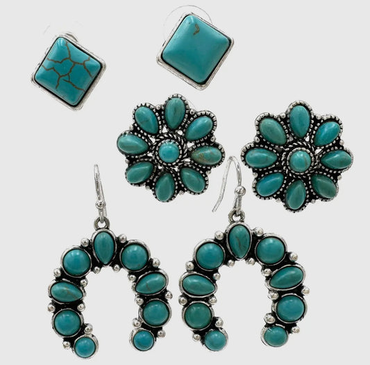 The Essentials Turquoise Earrings Set