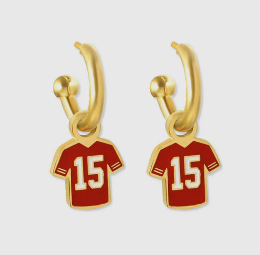 Kansas City #15 Jersey Huggie Earrings