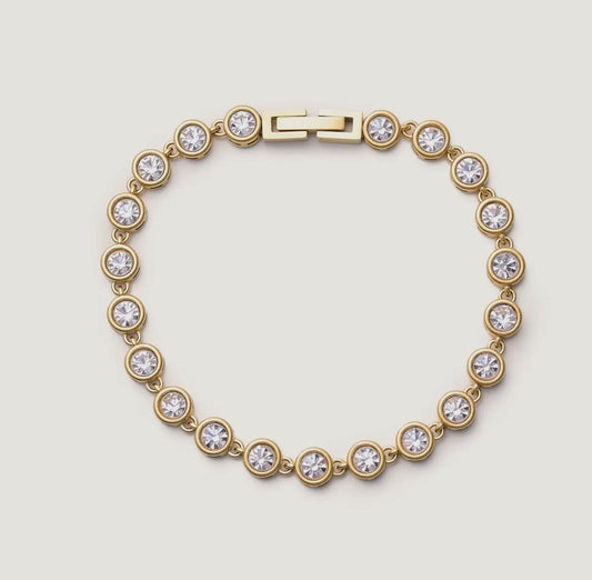 Gold Evie Circle Crystal Bracelet