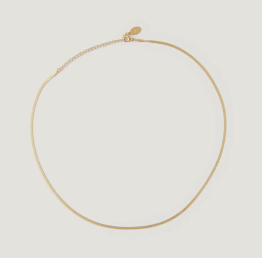 Gold Micro Herringbone Necklace