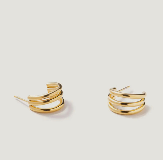 Gold Mini Annabelle Triple Hoop Earrings