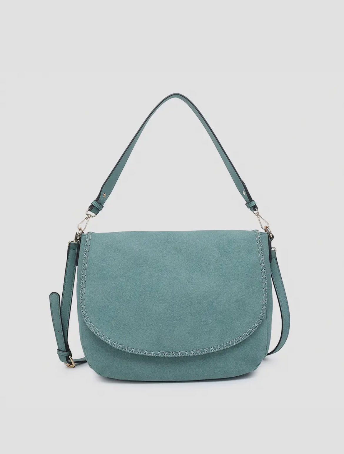 Jess Vegan Stitched Suede Shoulder Bag