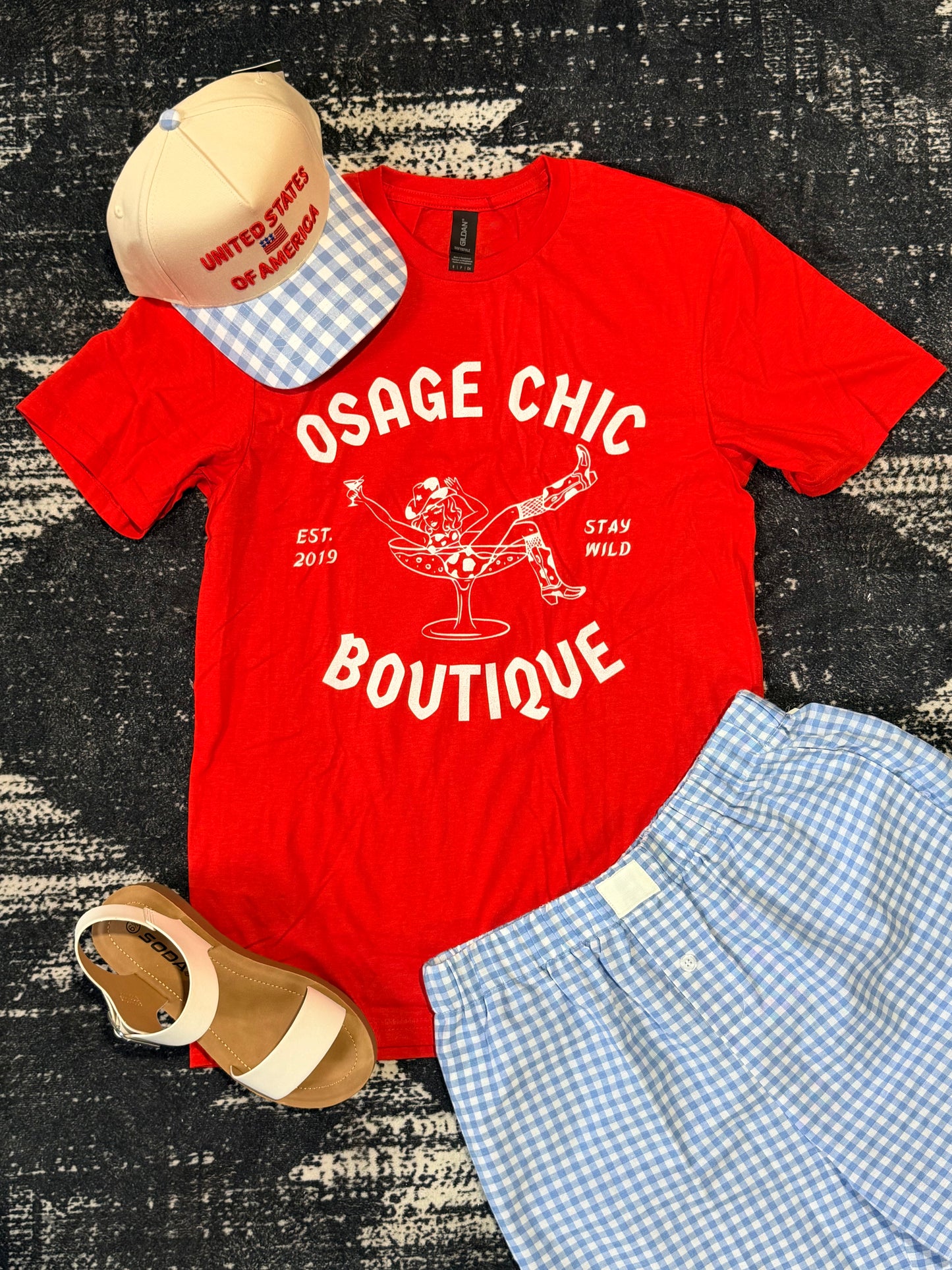 Red Osage Chic Stay Wild Tee