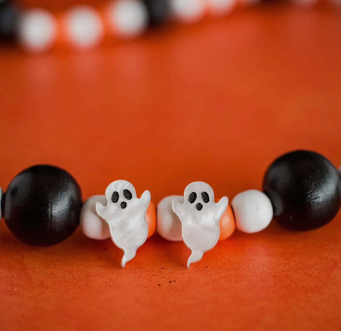 Hand Painted Ghost Stud Earrings