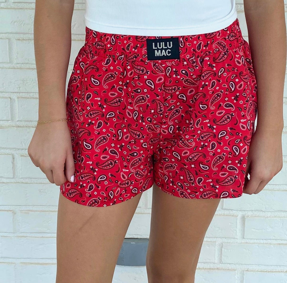 Lulu Mac Red Paisley Boxer Shorts