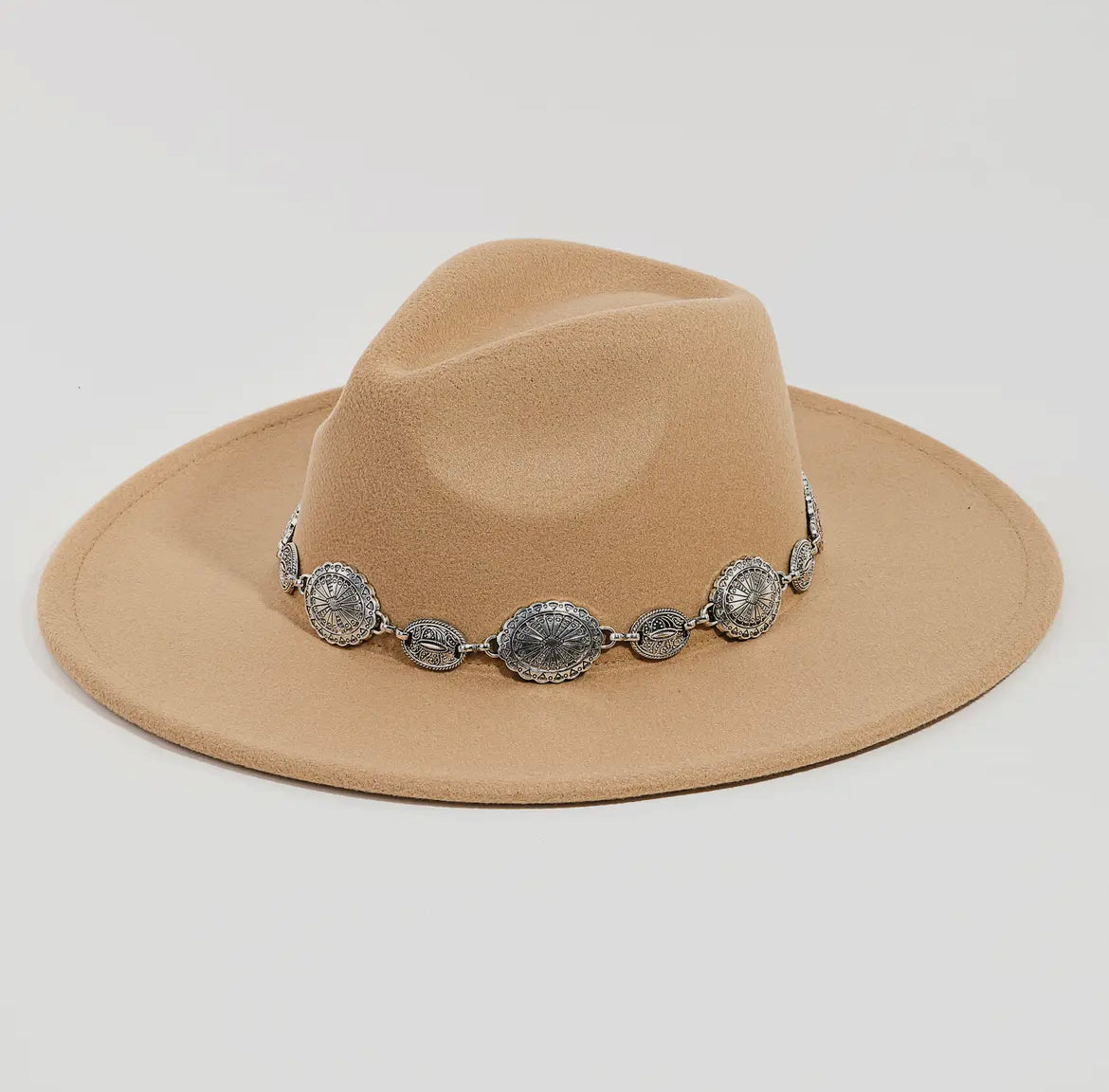 Khaki Concho Band Felt Hat