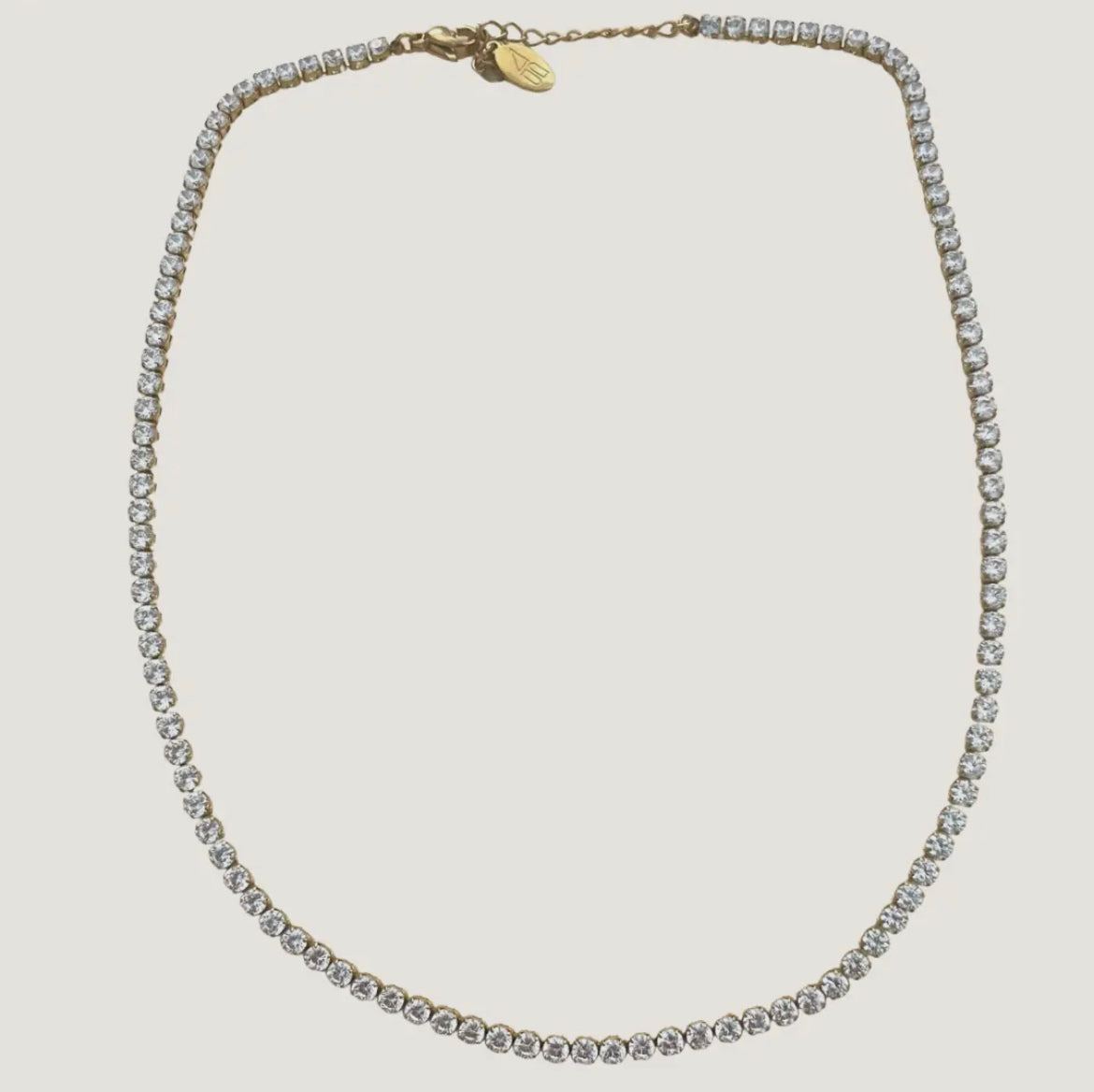 Gold Stella Crystal Tennis Necklace