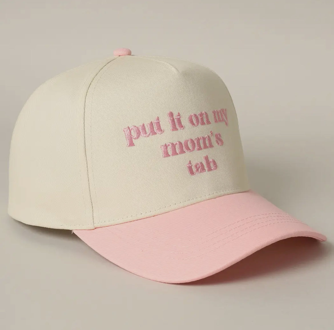 Pink Put It On My Mom’s Tab Trucker Hat