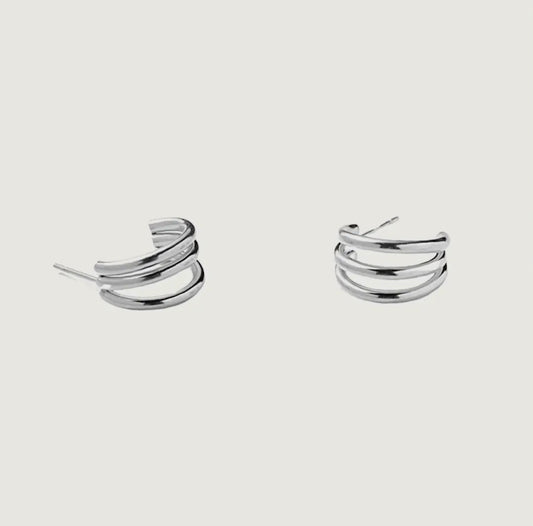 Silver Mini Annabelle Triple Hoop Earrings