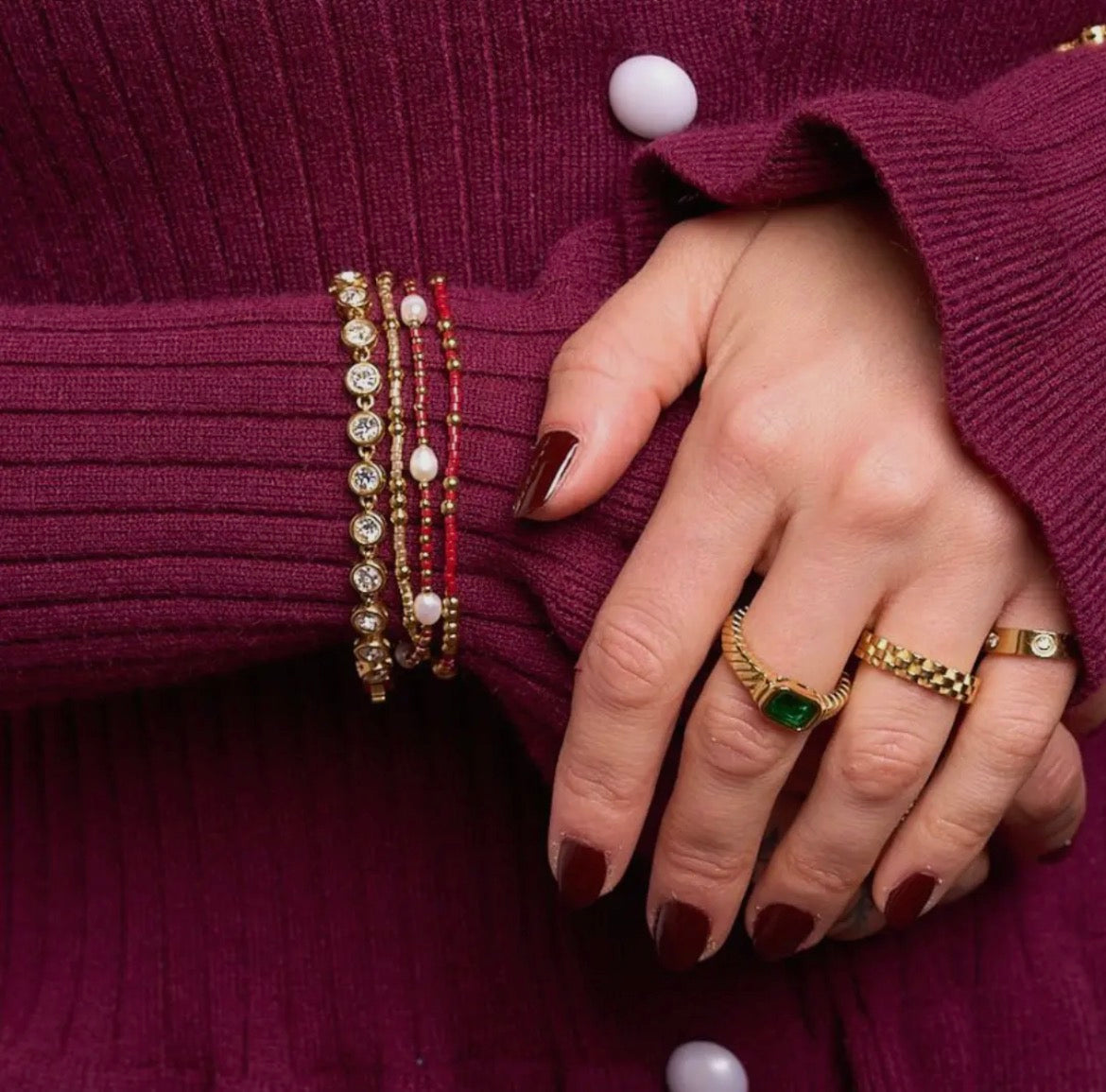 Gold Evie Circle Crystal Bracelet