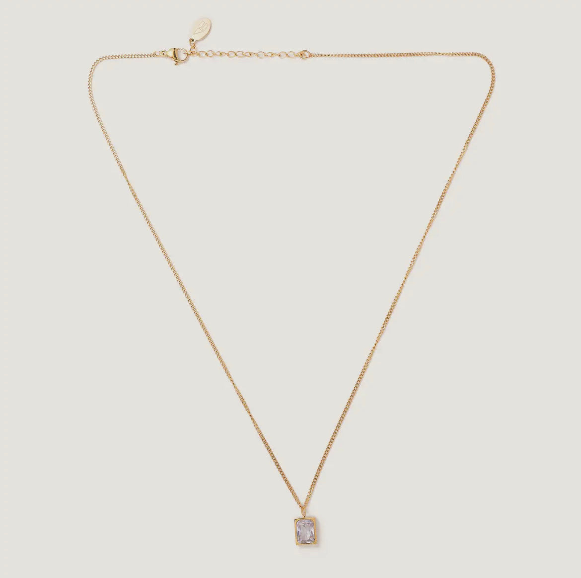 Rachel Gold Crystal Rectangle Necklace