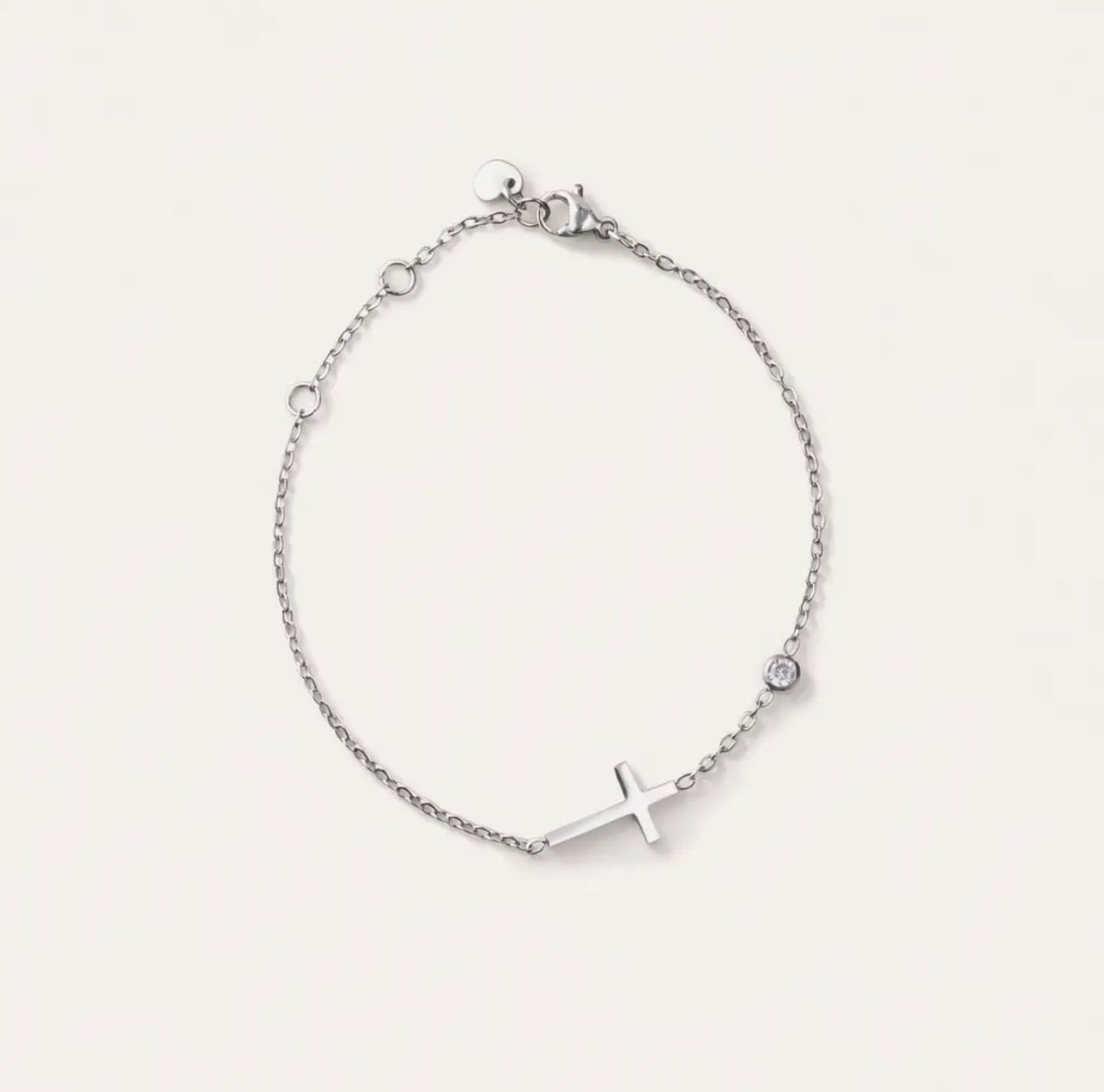 Silver Martha Cross Gem Bracelet