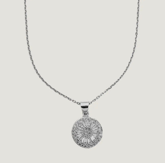 Silver Antique Crystal Necklace