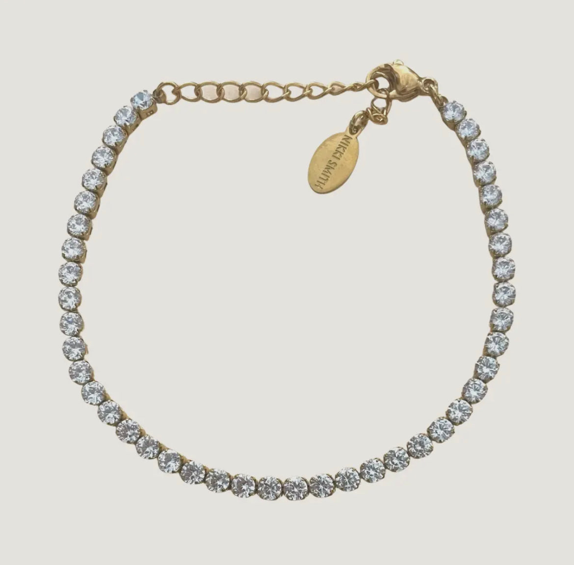 Gold Stella Crystal Tennis Bracelet