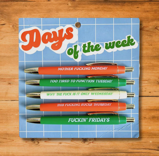 Weekdays Hilarious 6 Pack Pen Set